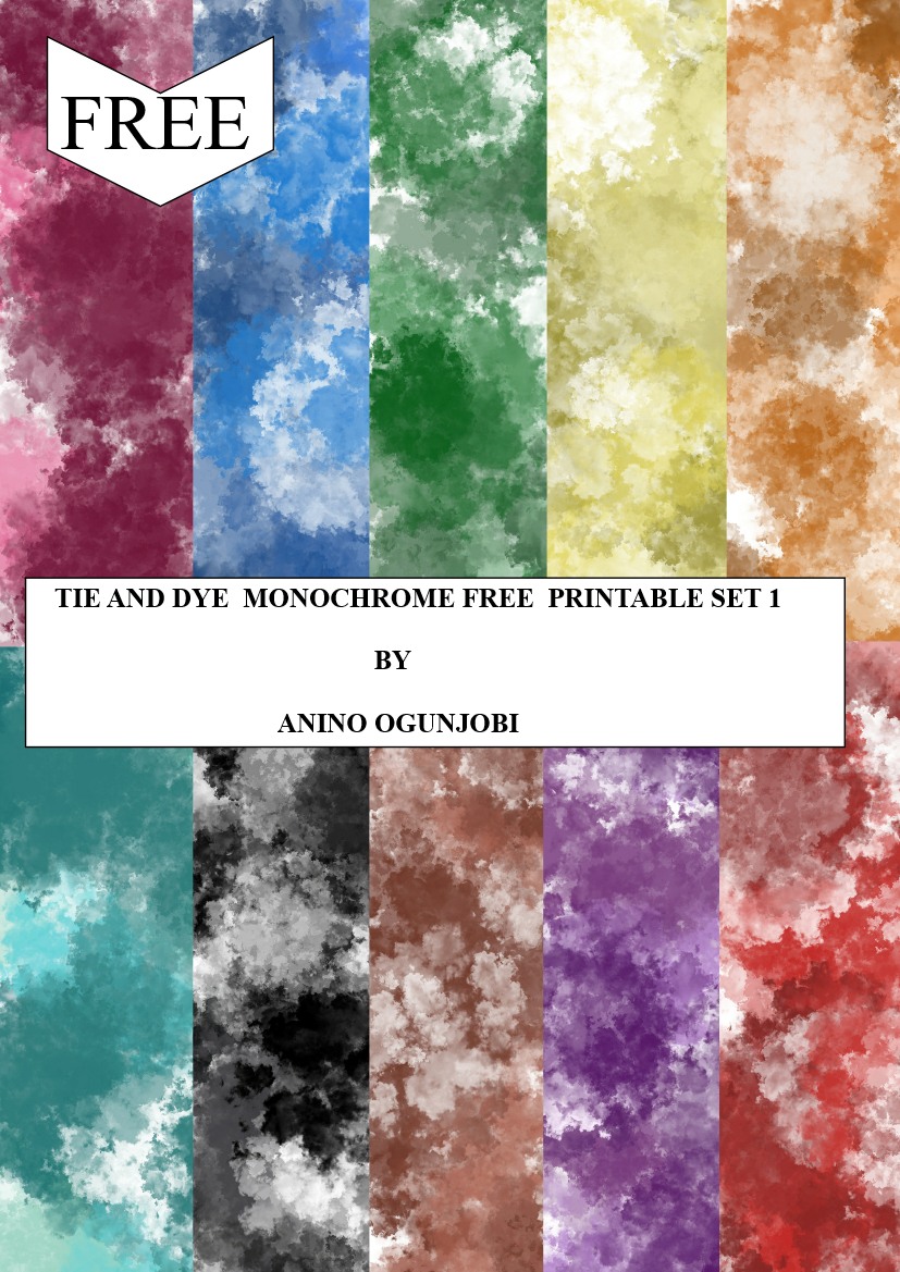 Loud the Celebrations with Sewist, Quilters and Fashion Designers: Free Monochrome Tie & Dye Printable