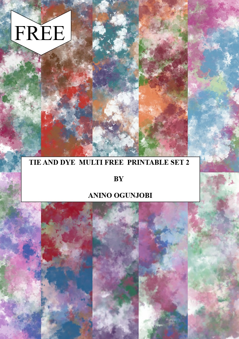 Loud the Celebrations with Sewist, Quilters and Fashion Designers: Free Multi Tie & Dye Printable SET 2