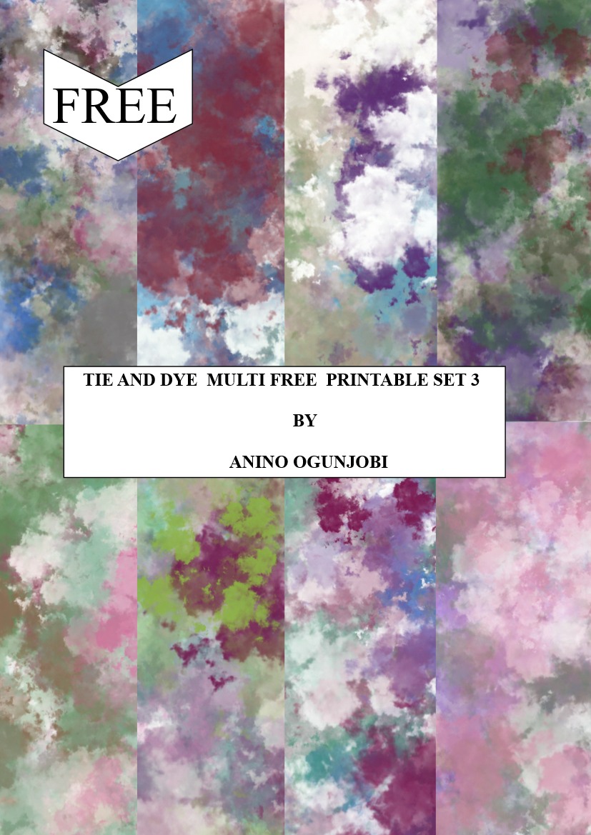 Loud the Celebrations with Sewist, Quilters and Fashion Designers: Free Multi Tie & Dye Printable SET 3