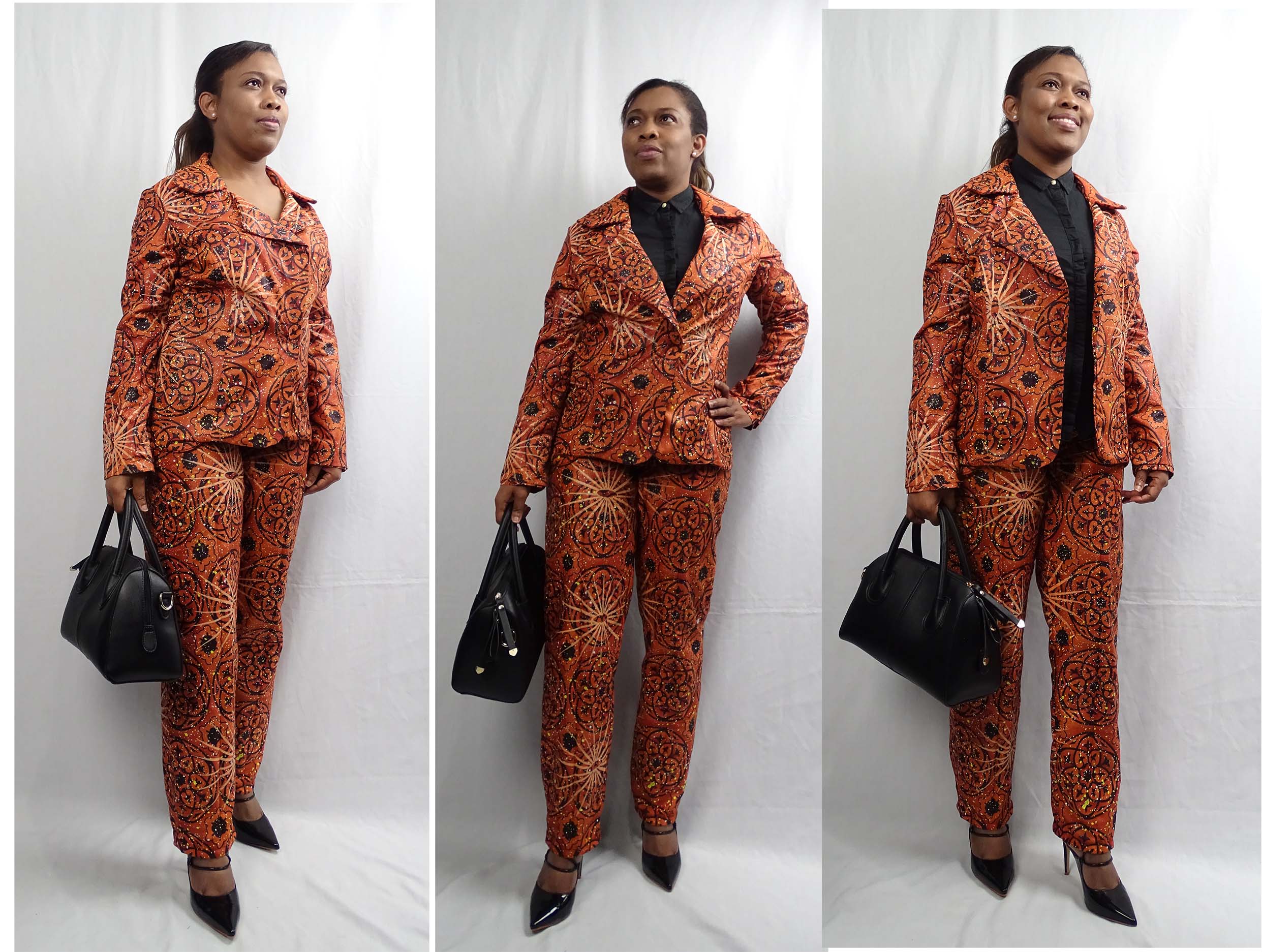 30 Days With Tie & Dye, Batik or Wax Print Fabric- Day 11: Batik Print Suit using Newlook 6035 Sewing Pattern