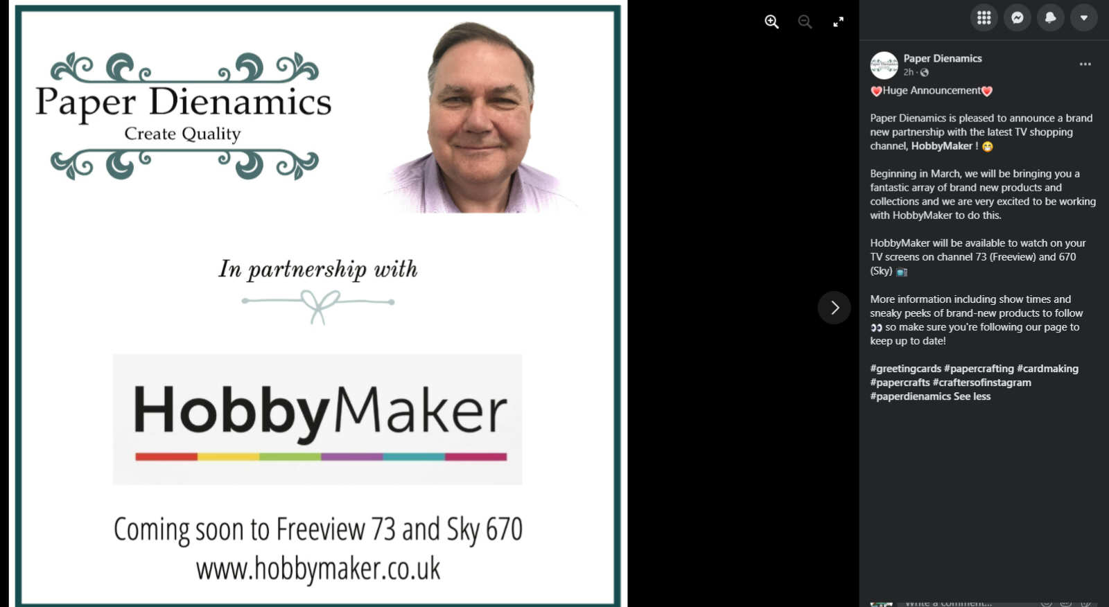 TV: Paper Dienamics navigates to HobbyMaker TV