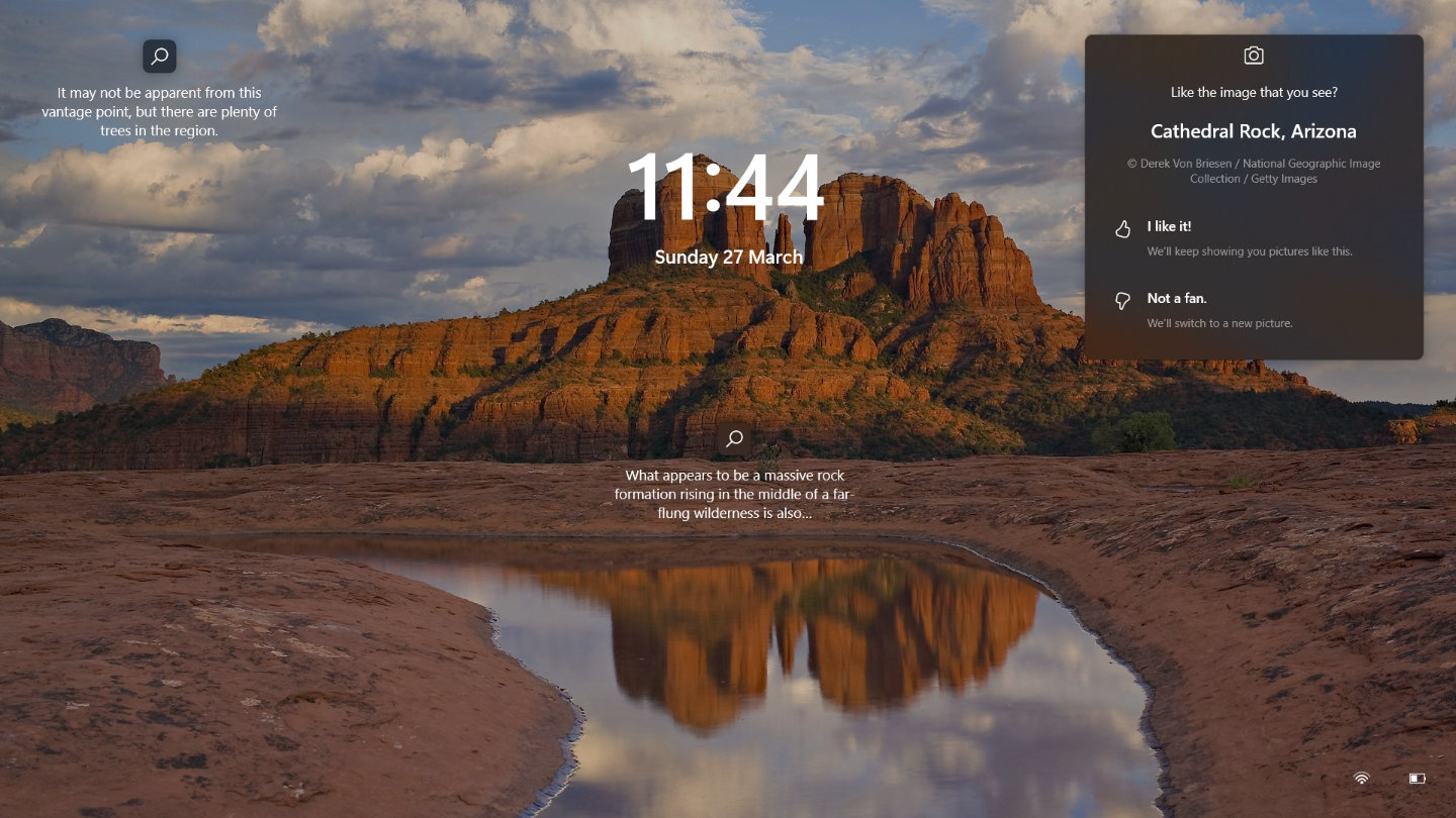 Screensaver / Lock Screen: Cathedral Rock in the Coconino National Forest, Arizona, USA in a skyline feature in computer lockscreen