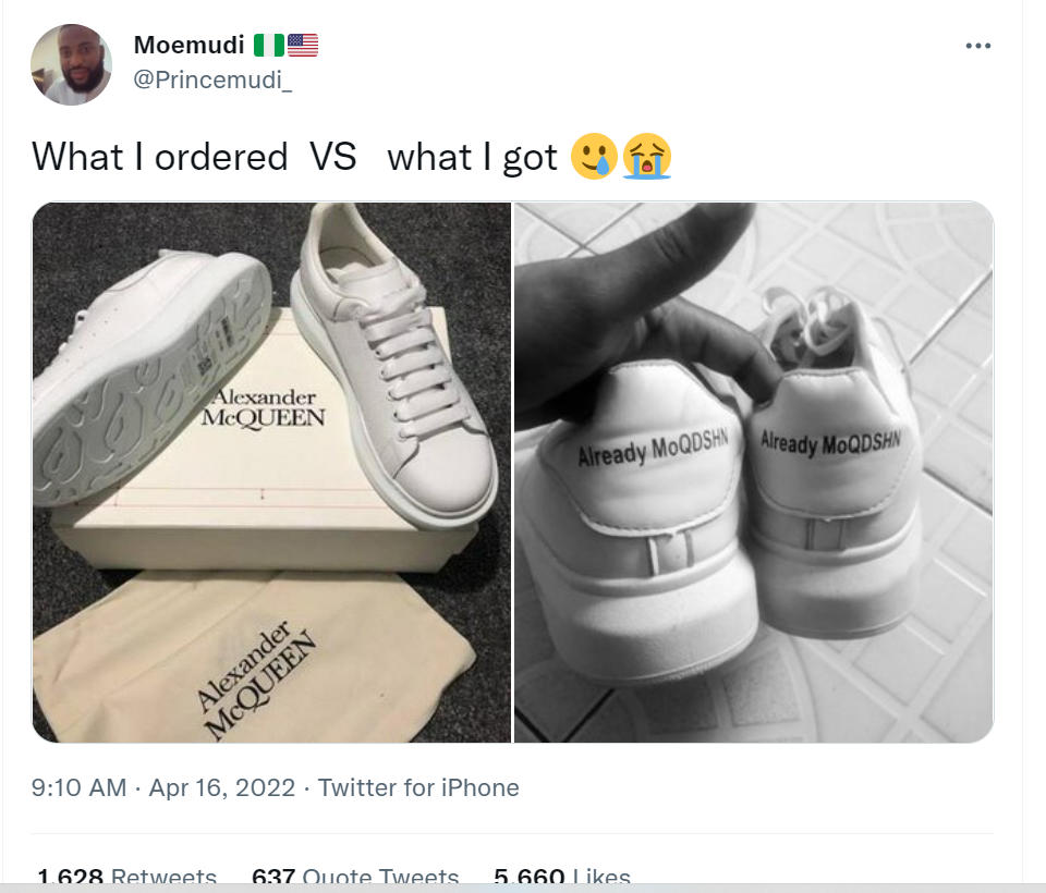 Crafters Chaos: Model & Fashion Designer Moemudi in “What I Ordered versus What I Got” as he creates a standstill on Twitter