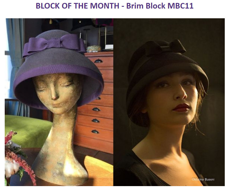 Millinery: Brim Block MBC11 ‘sets fashionable inspirations’ to become April 2022 hat block on How2Hats