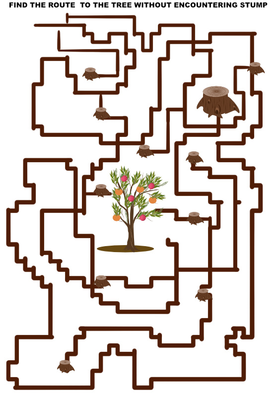 Crafters TV Game: Maze 1- Take the route without stump to the tree