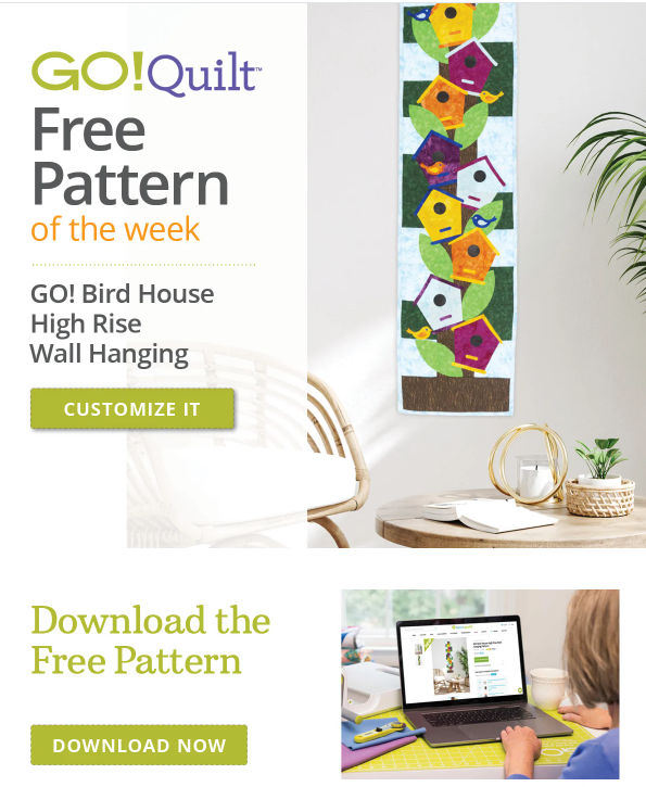 Quilting: Seriously Chirping with AccuQuilt GO! Bird House High Rise Wall Hanging Pattern