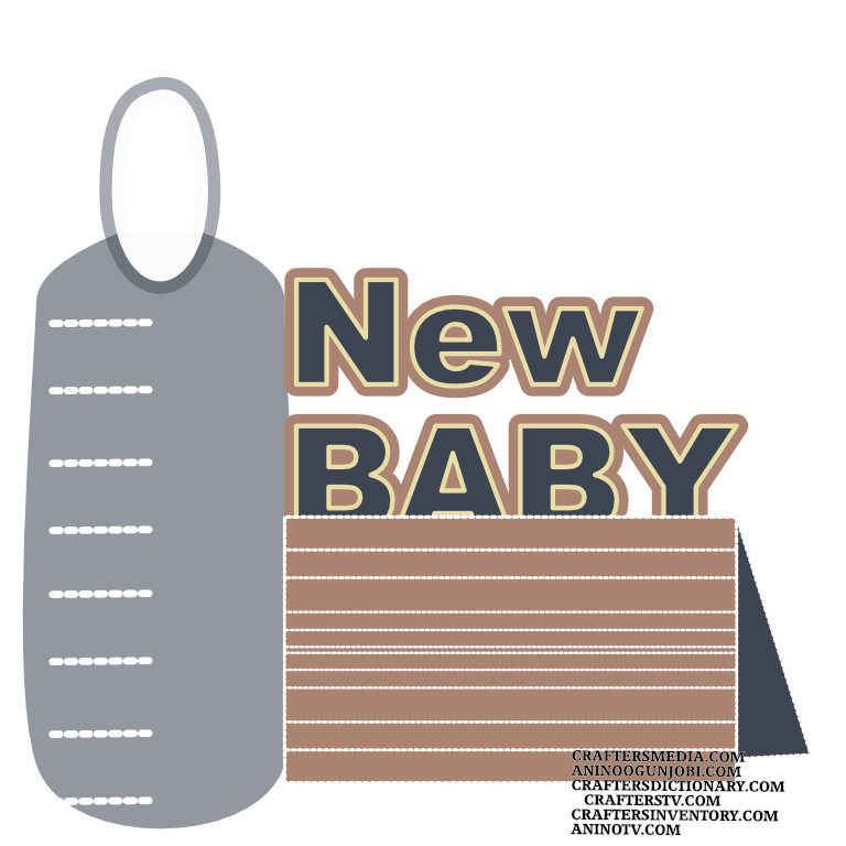 Crafters MEdia: ‘New Baby’ Greeting Card Tag for May 2022