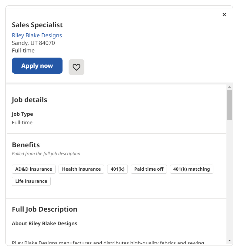 Crafters Application: #JobVacancies Riley Blake makes a search for “Sales Representative”