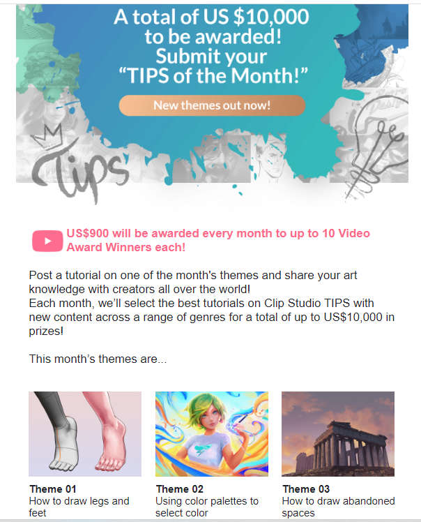 Competition- Digital Art: Clip Studio Paint Tutorial themes for June 2022 take momentum