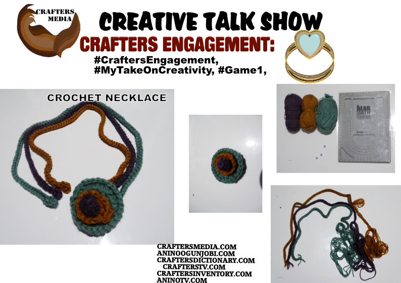 Creative/ Live Gaming: Crocheted Necklace with Circle Pendant #Game1 #CraftersEngagement