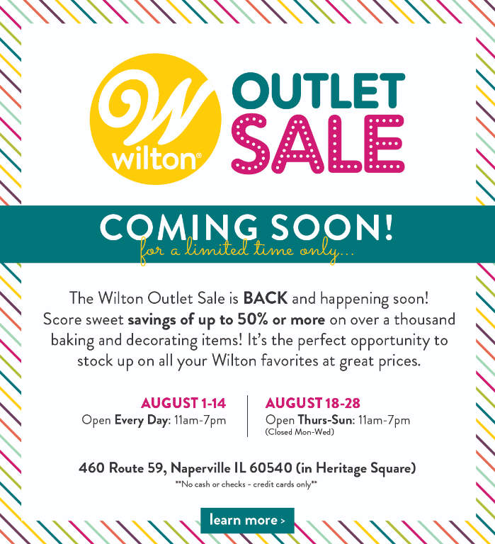 With a cherry on top, the Wilton Outlet sale is set for August 2022