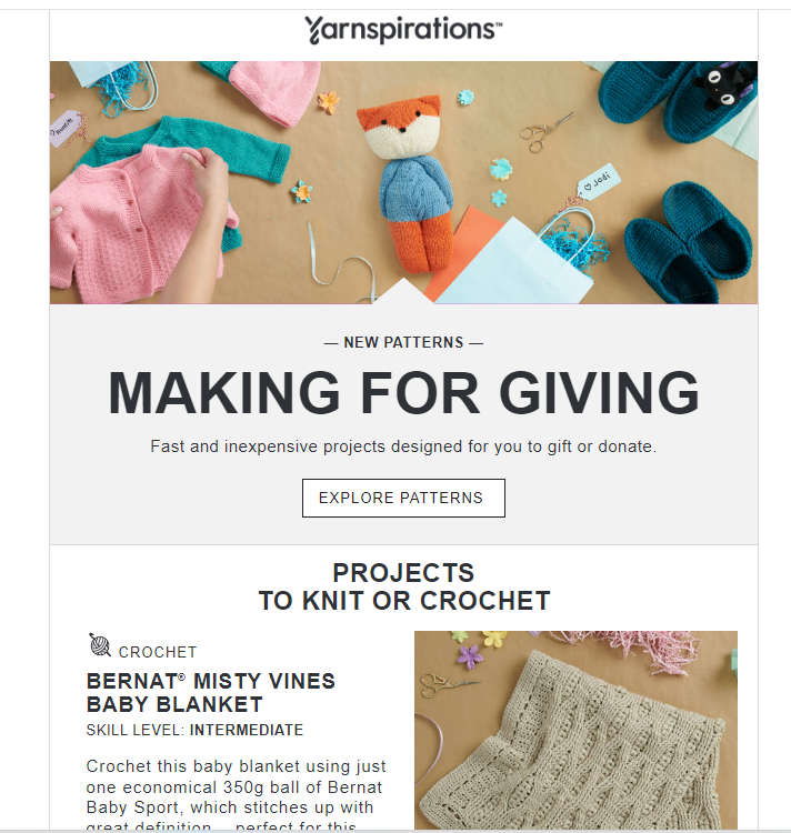 Yarnspirations “clicks its needles” to derive 14 new gifting patterns