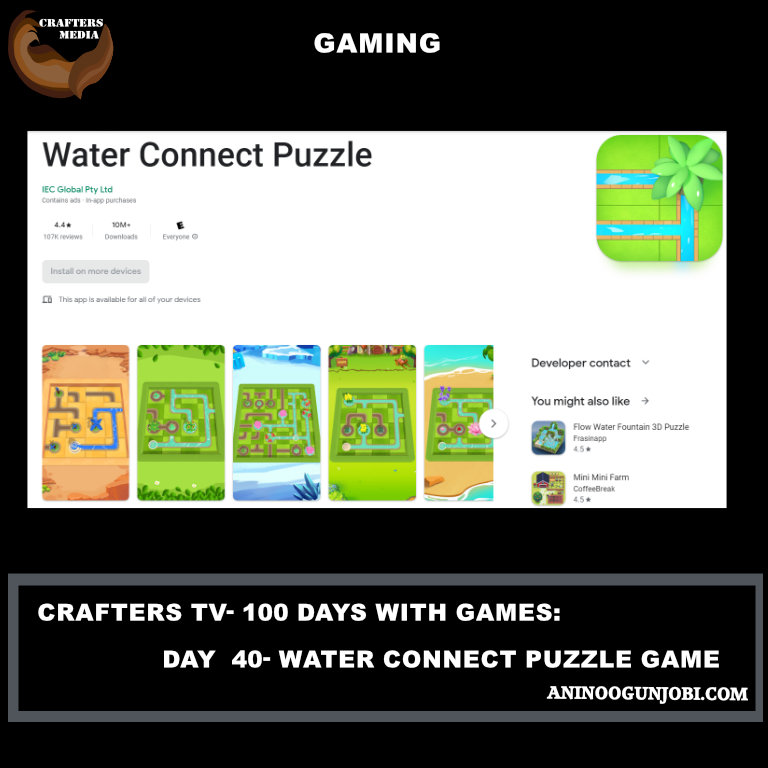 Crafters TV- 100 Days With Games: Day 40- Water Connect Puzzle Game